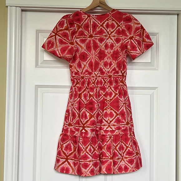 New ANTHROPOLOGIE S/S 💯 Cotton Midi Sundress red/bronze sz XS - Picture 3 of 3